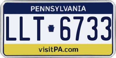 PA license plate LLT6733