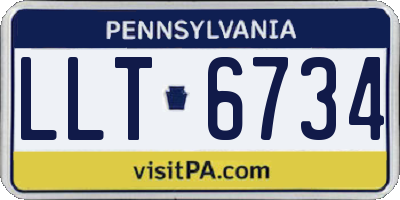 PA license plate LLT6734