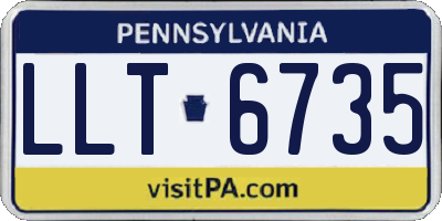 PA license plate LLT6735