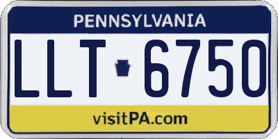 PA license plate LLT6750