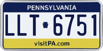 PA license plate LLT6751
