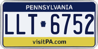 PA license plate LLT6752