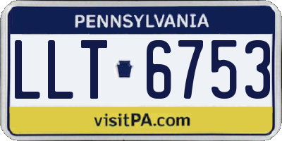 PA license plate LLT6753