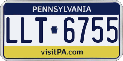 PA license plate LLT6755