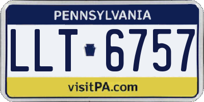 PA license plate LLT6757