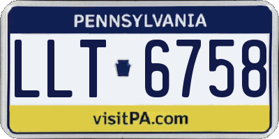 PA license plate LLT6758