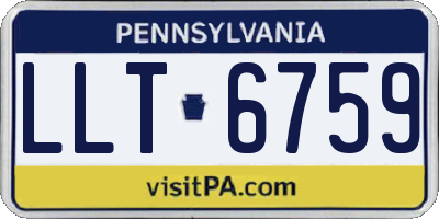 PA license plate LLT6759