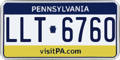 PA license plate LLT6760