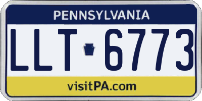 PA license plate LLT6773