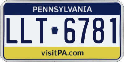 PA license plate LLT6781