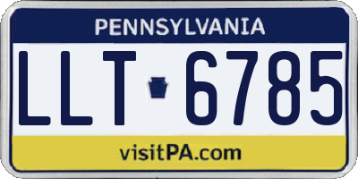 PA license plate LLT6785