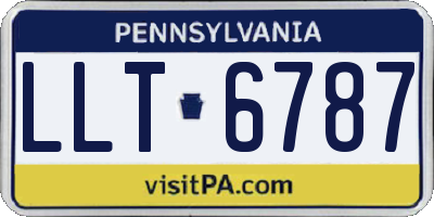 PA license plate LLT6787