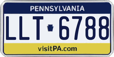 PA license plate LLT6788
