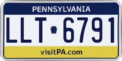 PA license plate LLT6791