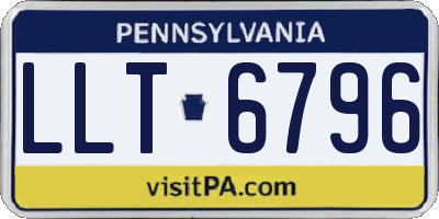 PA license plate LLT6796