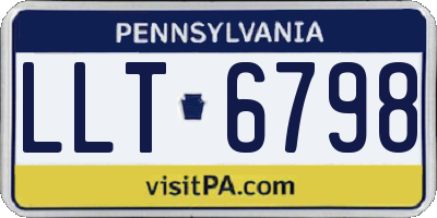 PA license plate LLT6798
