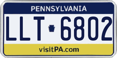 PA license plate LLT6802