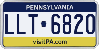 PA license plate LLT6820