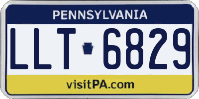 PA license plate LLT6829