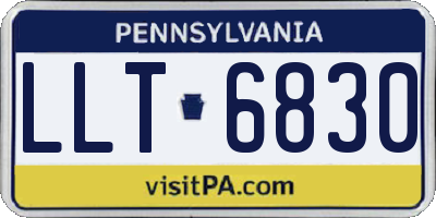 PA license plate LLT6830