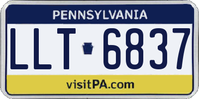 PA license plate LLT6837
