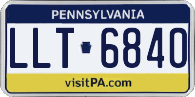 PA license plate LLT6840