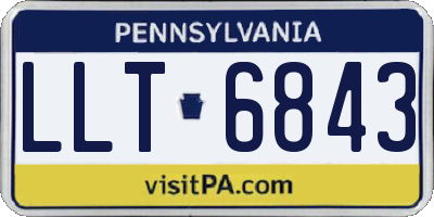 PA license plate LLT6843