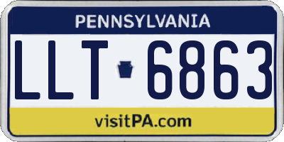 PA license plate LLT6863