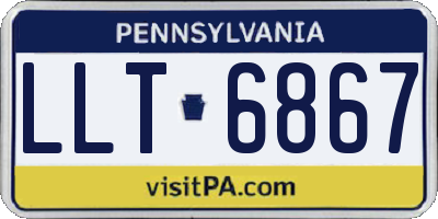 PA license plate LLT6867