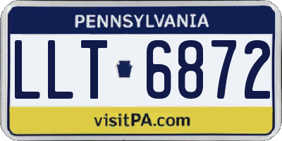 PA license plate LLT6872