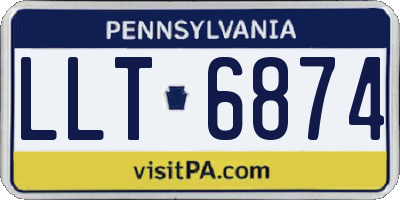 PA license plate LLT6874