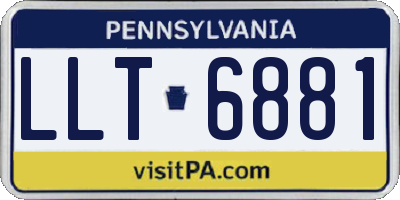 PA license plate LLT6881