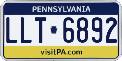 PA license plate LLT6892