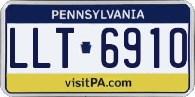 PA license plate LLT6910