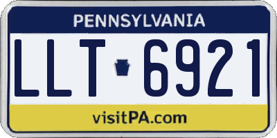 PA license plate LLT6921