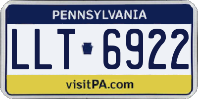 PA license plate LLT6922
