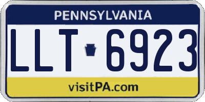 PA license plate LLT6923