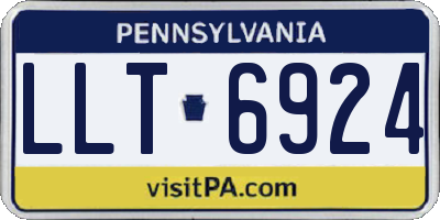 PA license plate LLT6924