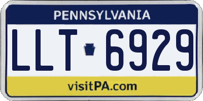 PA license plate LLT6929