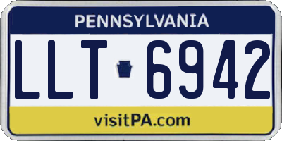 PA license plate LLT6942