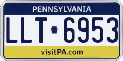 PA license plate LLT6953