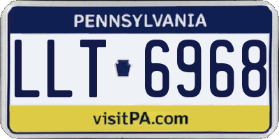 PA license plate LLT6968