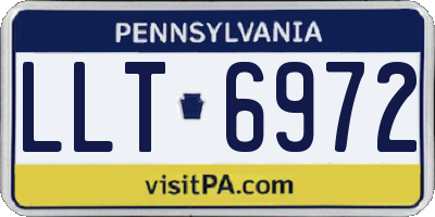 PA license plate LLT6972