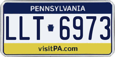 PA license plate LLT6973