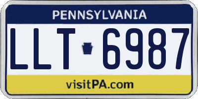 PA license plate LLT6987