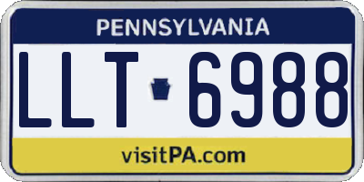 PA license plate LLT6988