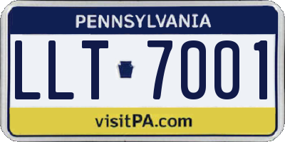 PA license plate LLT7001