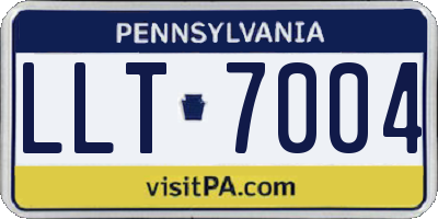 PA license plate LLT7004