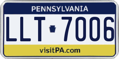 PA license plate LLT7006