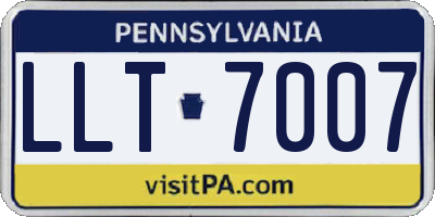 PA license plate LLT7007